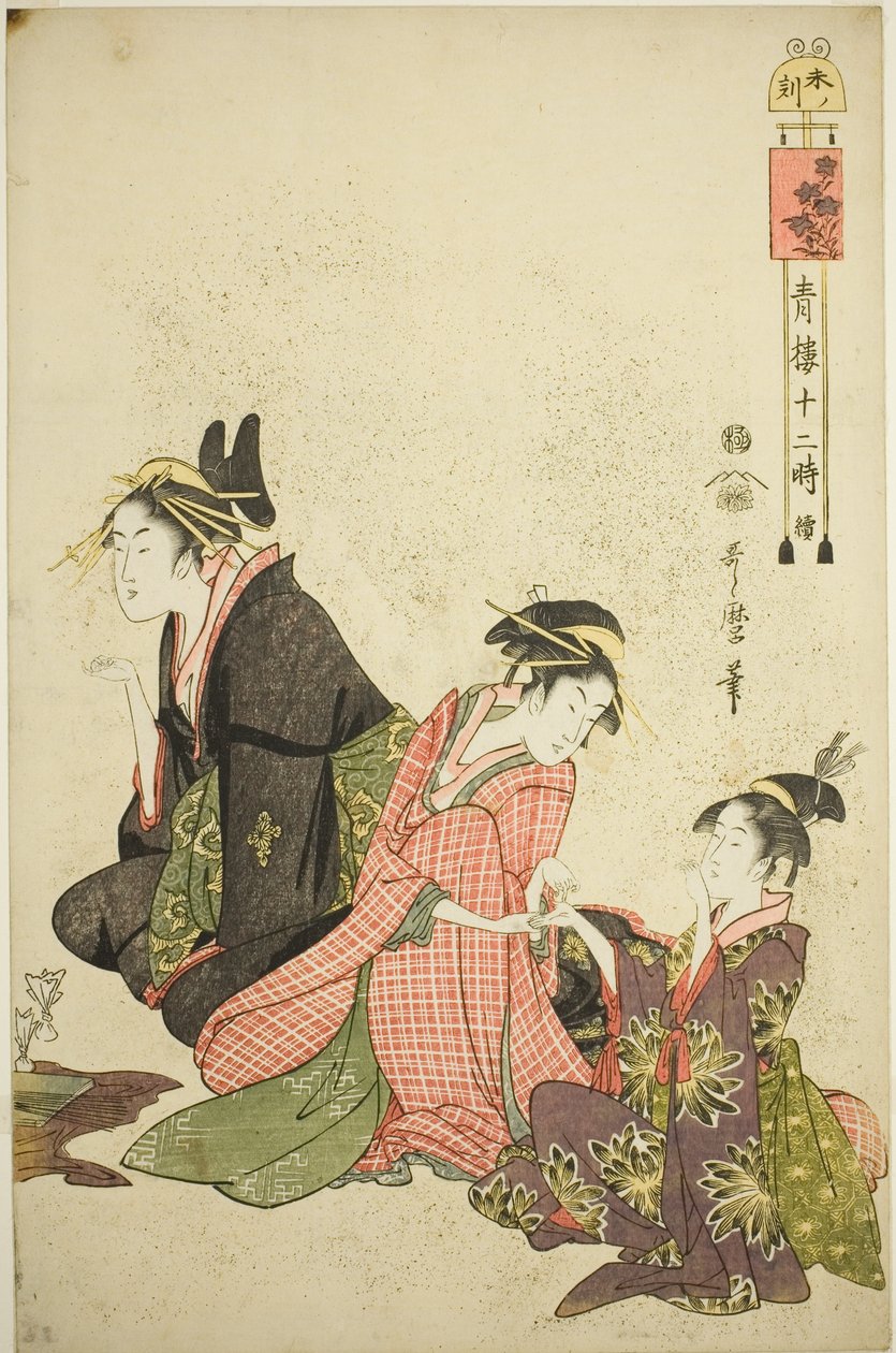 Hour of the Sheep (Hitsuji no koku), from the series "Twelve Hours in Yoshiwara (Seiro juni toki tsuzuki)"   1298721   cs       czech Successfully Translated  Original: De usynlige Translat: De usynlige 1270782 cs czech Successfully Translated Original: Vr od Kitagawa Utamaro