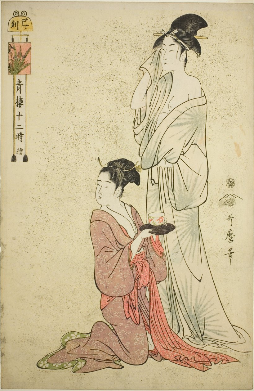 Hodina hada (Mi no koku), ze série „Dvanáct hodin v Yoshiwara (Seiro juni toki tsuzuki)“ od Kitagawa Utamaro