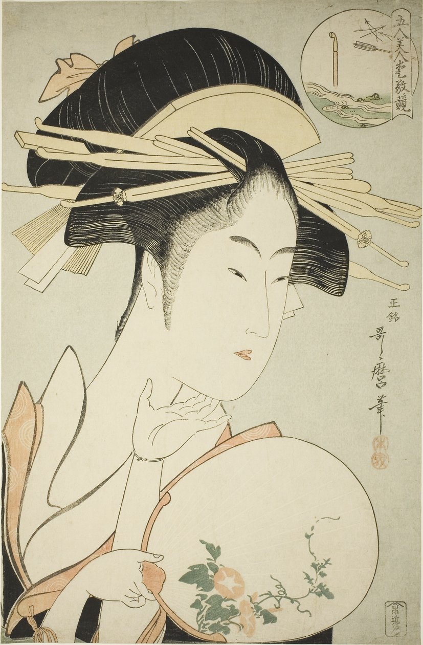 Kisegawa z Matsubaya, kolem 1795-96 (barevný dřevořez; oban) od Kitagawa Utamaro