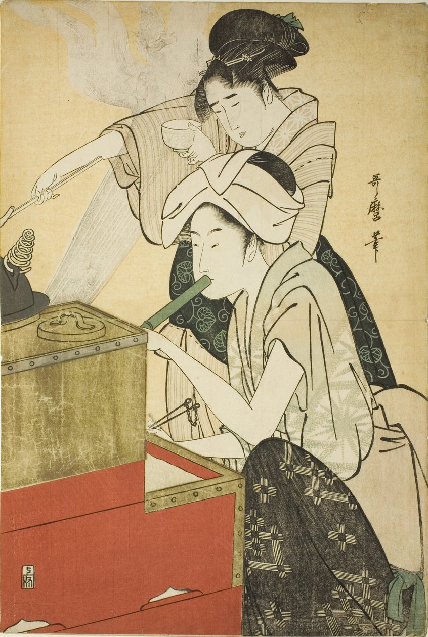 Kuchyňská scéna od Kitagawa Utamaro