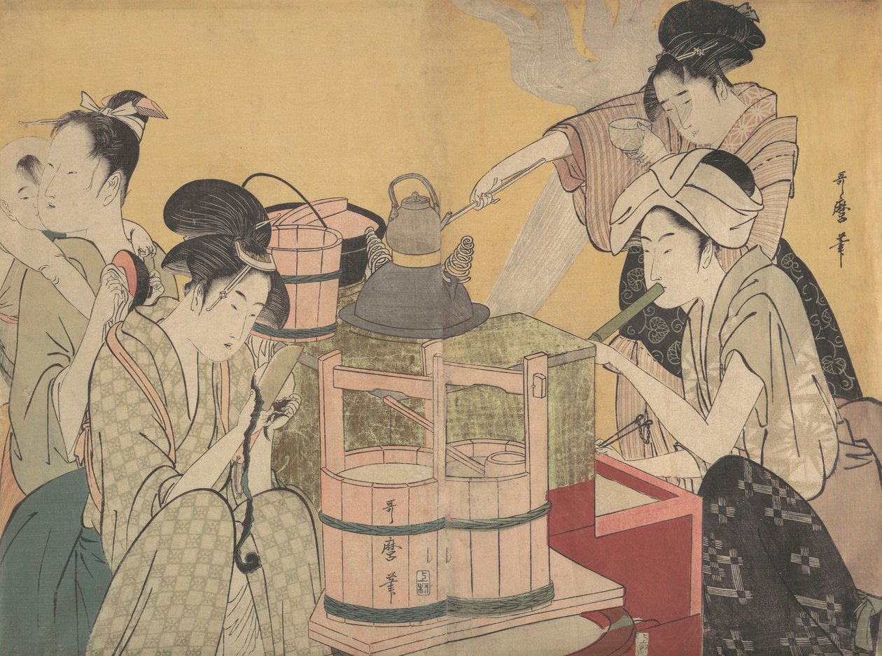 Kuchyňská scéna, ca. 1794-95. od Kitagawa Utamaro