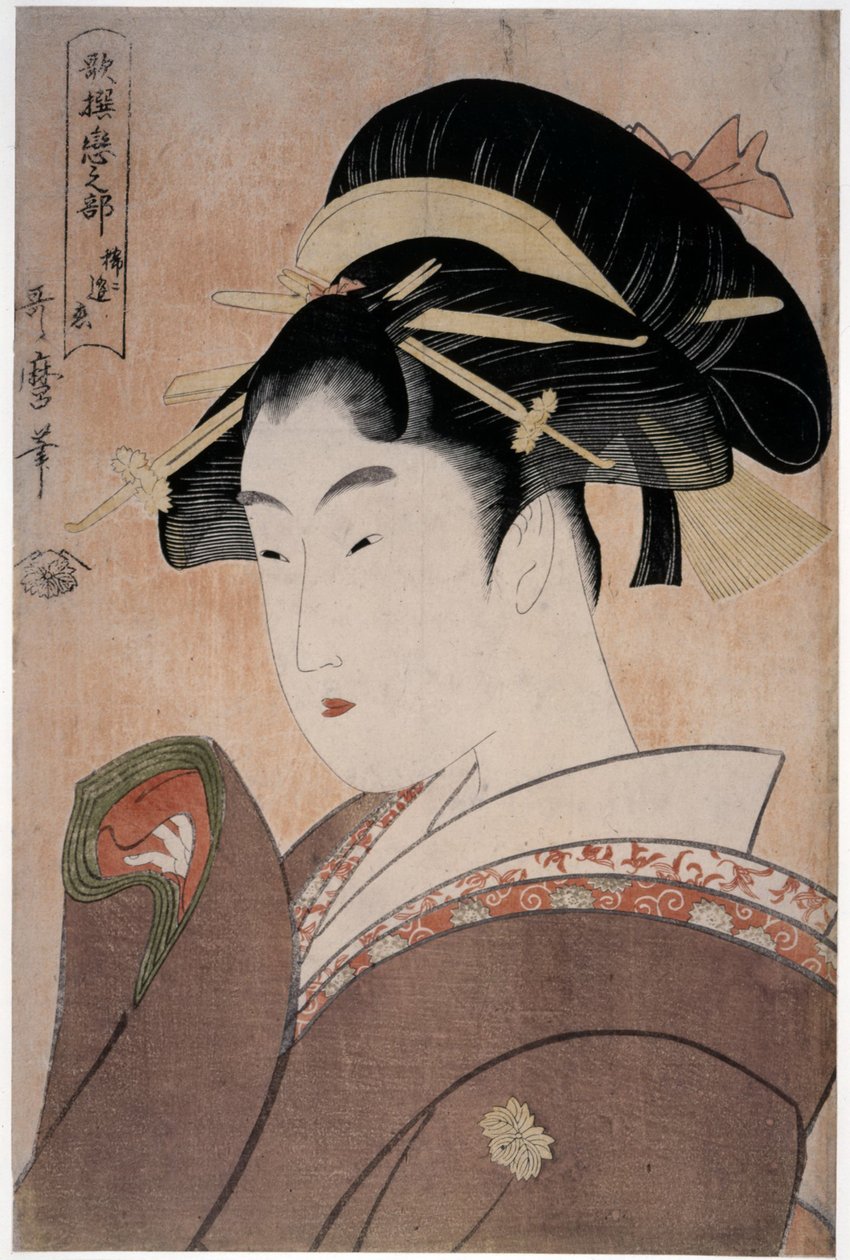 Láska, která se jen zřídka setkává, ze série Antologie básní: Sekce lásky, 1793-1794 od Kitagawa Utamaro