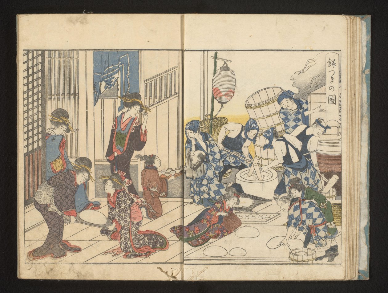 dělat mochi od Kitagawa Utamaro
