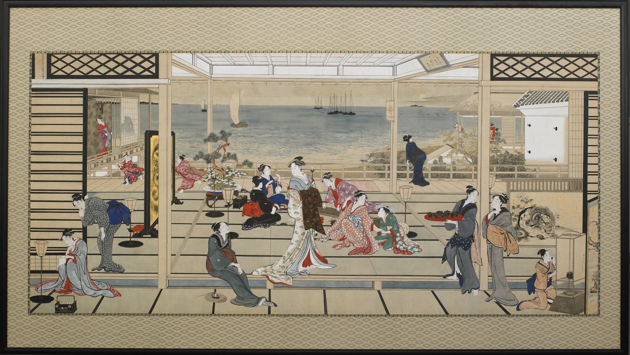 Moonlight Revelry v Dozo Sagami, konec 18. století. od Kitagawa Utamaro