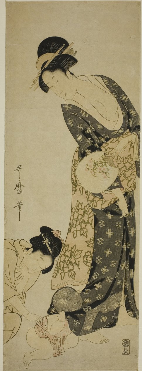 Matka a dítě od Kitagawa Utamaro