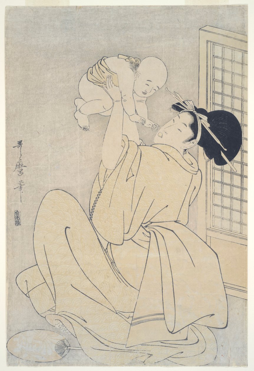 Matka a dítě od Kitagawa Utamaro