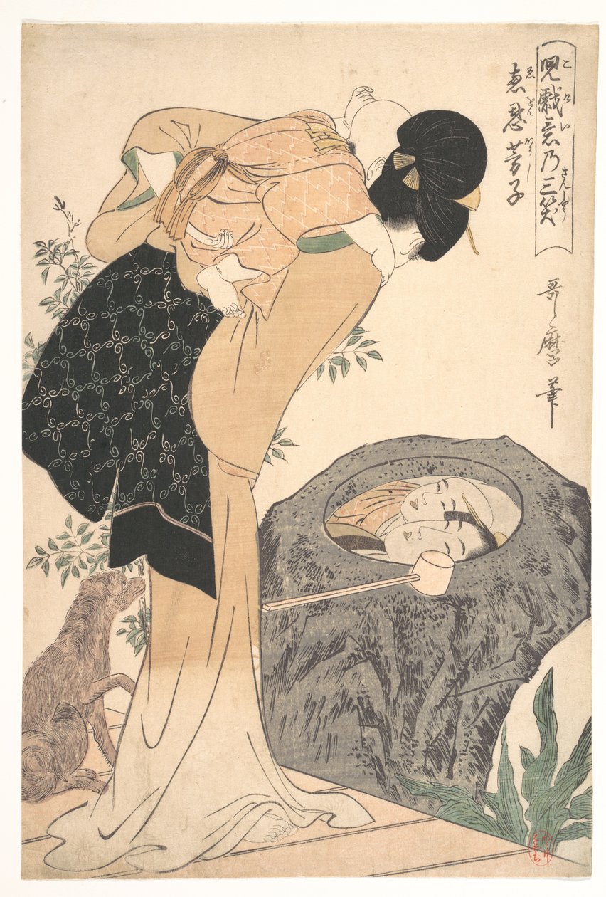 Matka a dítě od Kitagawa Utamaro