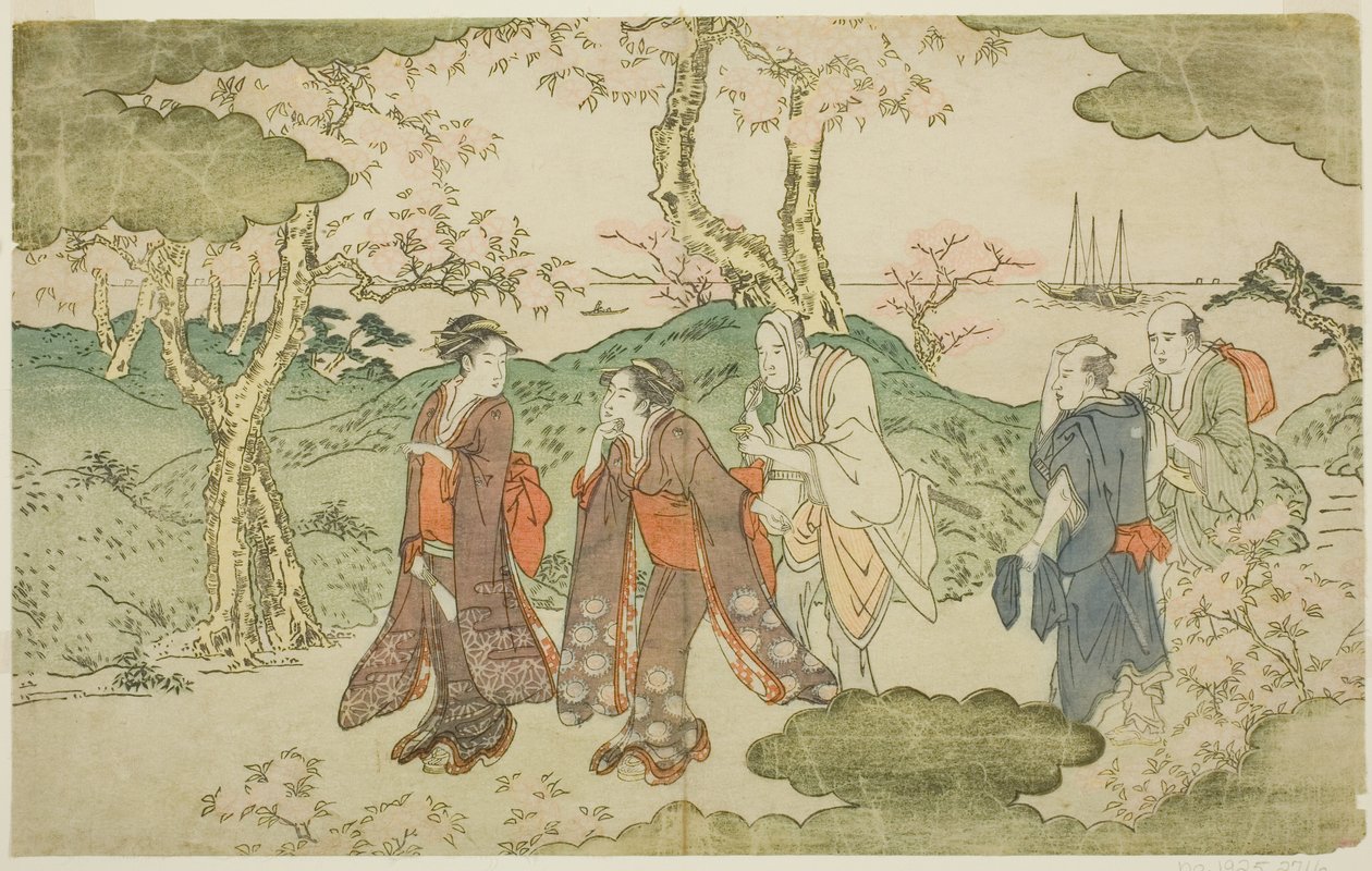 Mount Goten, z ilustrované knihy "Socha Fugen (Fugen-zo)" od Kitagawa Utamaro