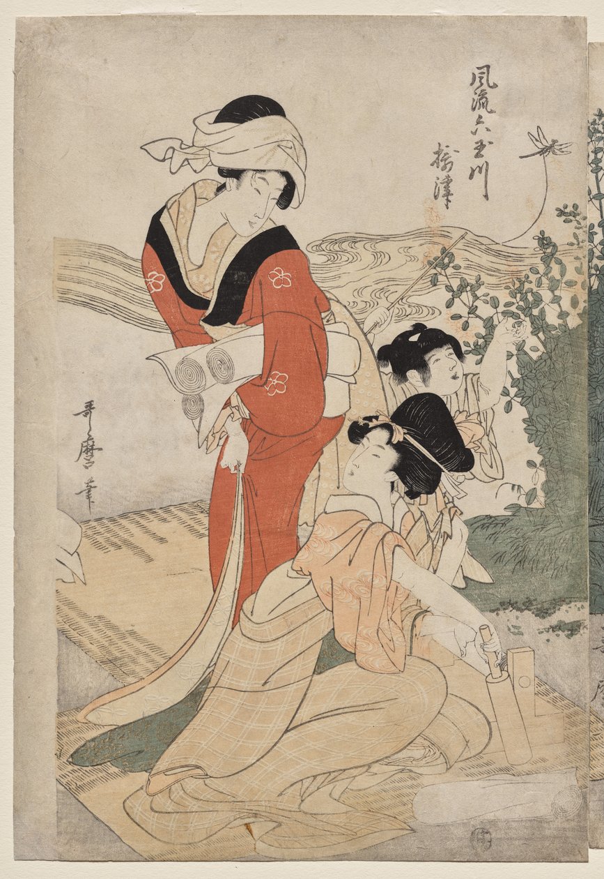Provincie Musashi ze série Fashionable Six Jewel Rivers (Furyu Mu Tamagawa) od Kitagawa Utamaro