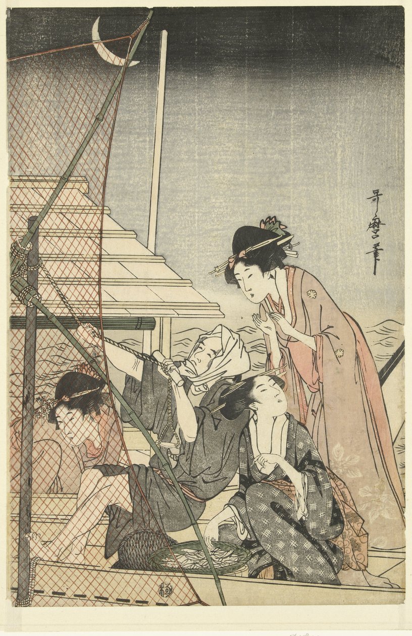 Noční rybaření od Kitagawa Utamaro