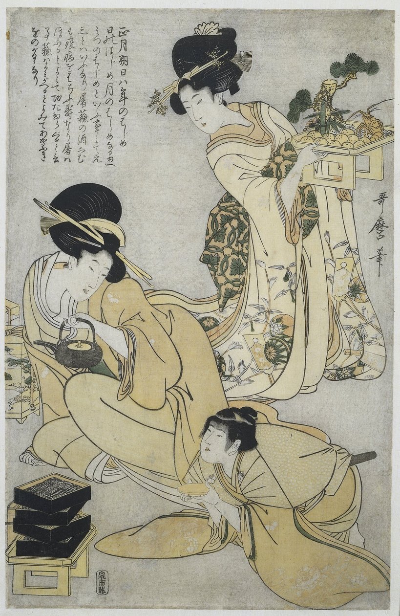 Nový rok Pět festivalů roku (název série) od Kitagawa Utamaro