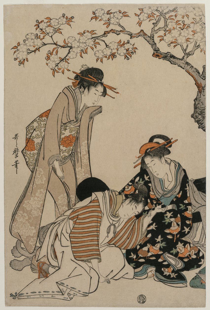 Parodie na scénu imperiálního kočáru, c. 1798. od Kitagawa Utamaro