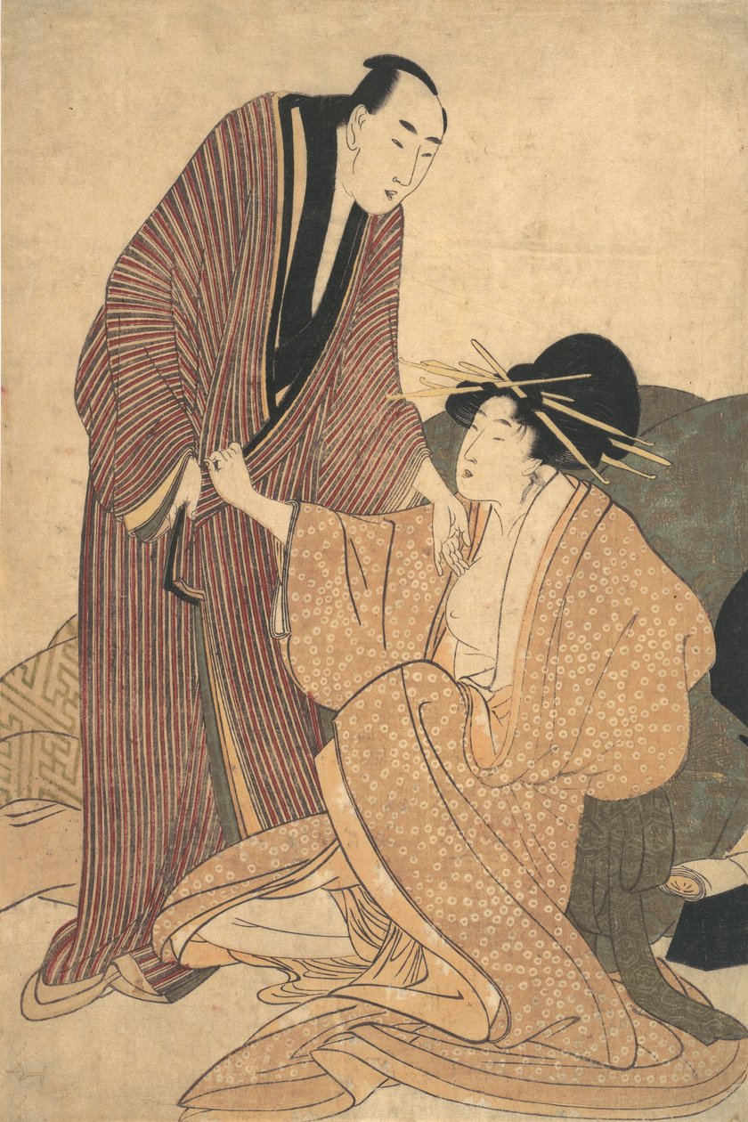 Rozloučení milenců: Kurtizána a její milenec, ca. 1800. od Kitagawa Utamaro