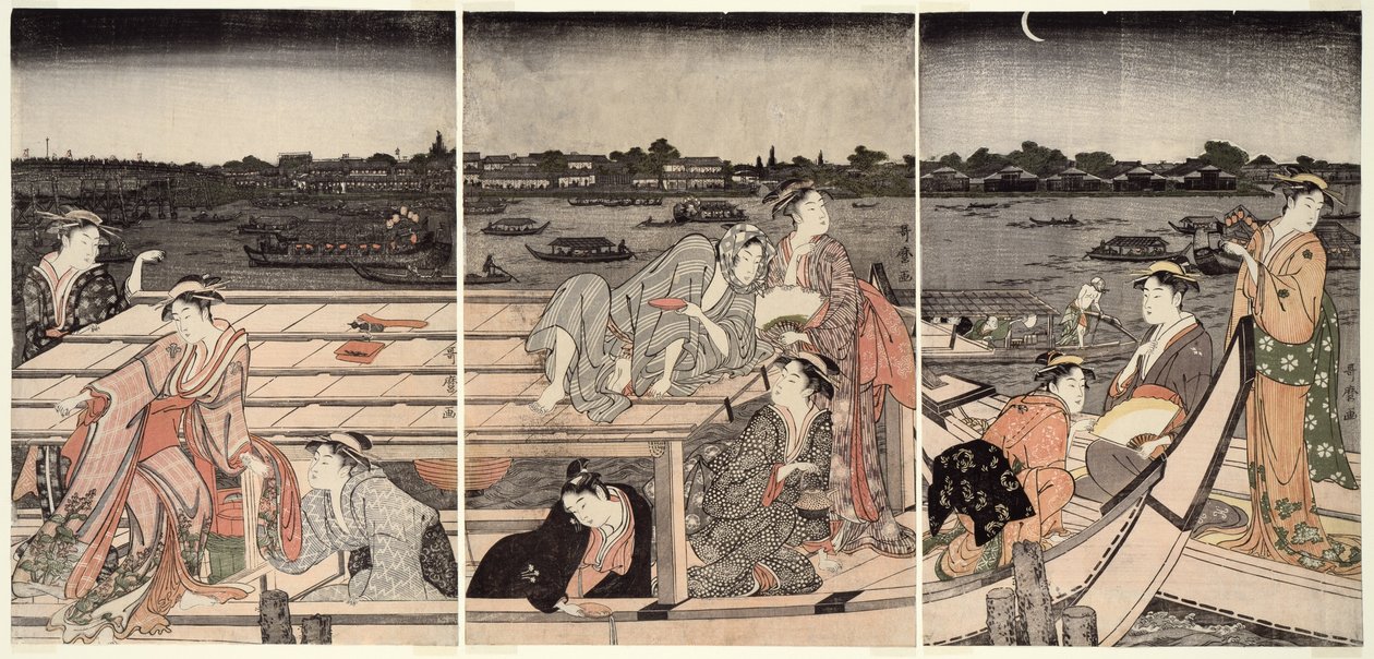 Výletní plavba na řece Sumida od Kitagawa Utamaro