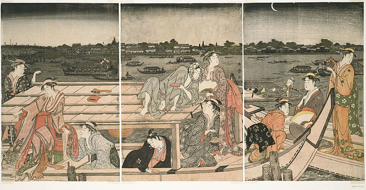 Zábavní plavba na řece Sumida od Kitagawa Utamaro