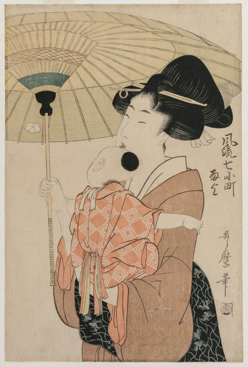 Modlitby za déšť, ze série Sedm elegantních Komachi od Kitagawa Utamaro