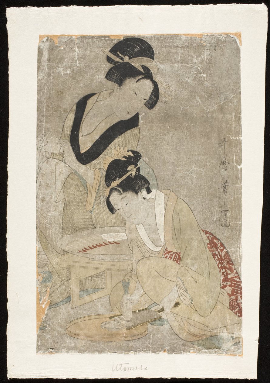 Příprava syrových ryb od Kitagawa Utamaro