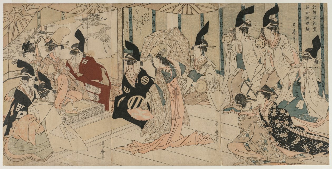 Scéna Adaptace ze hry The Treasury of Loyal Retainers (Chushingura) od Kitagawa Utamaro