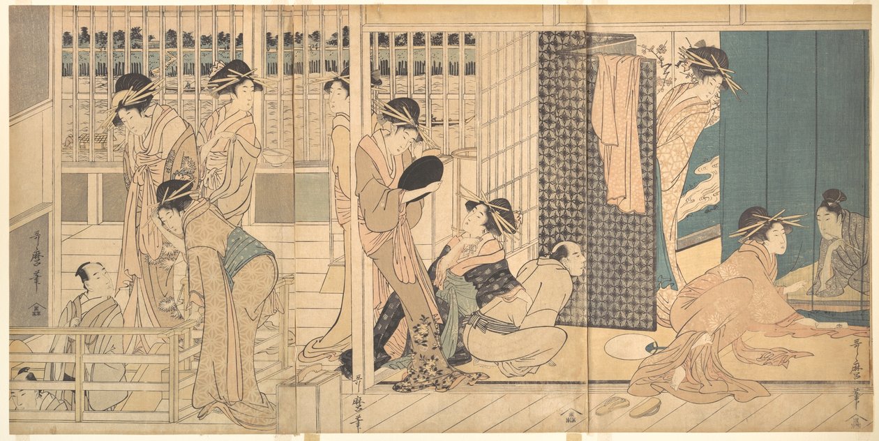 Scéna v Jošiwaře od Kitagawa Utamaro