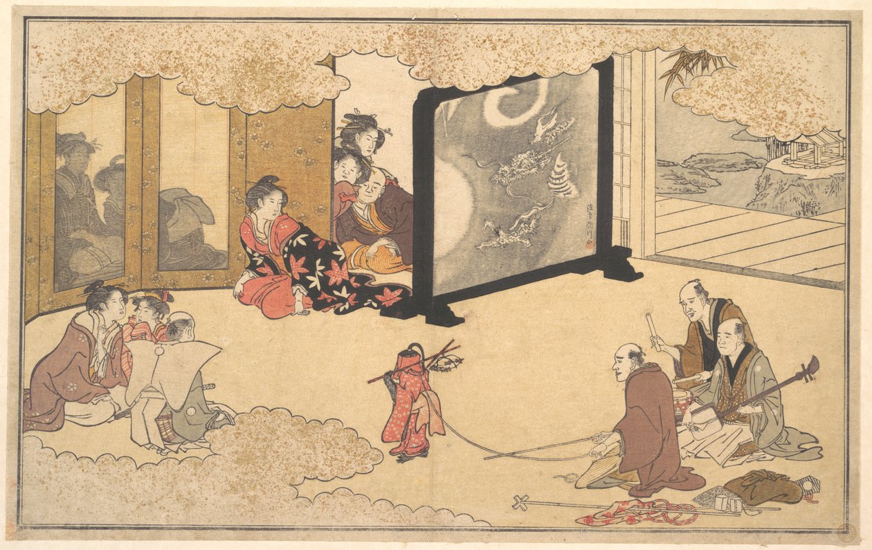 Sledování představení od Kitagawa Utamaro