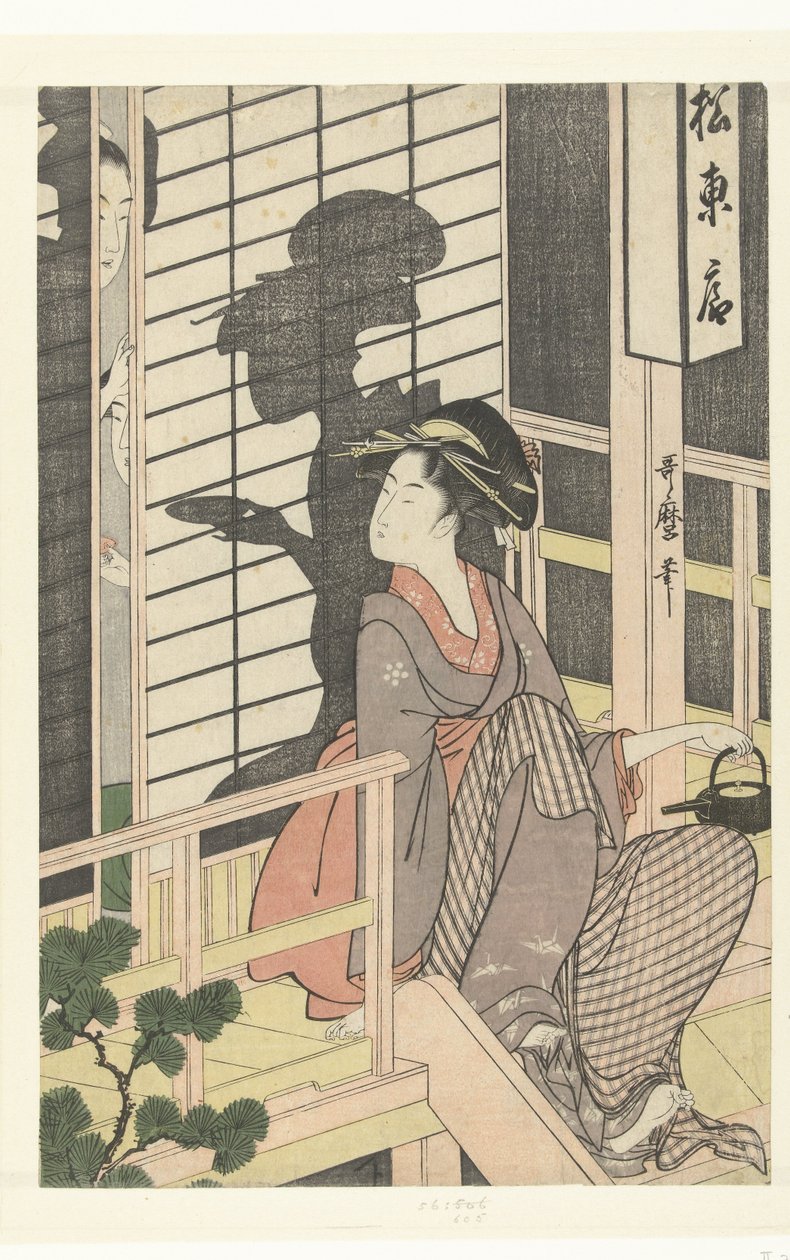 Servírka čajovny Matsu Higashiya od Kitagawa Utamaro