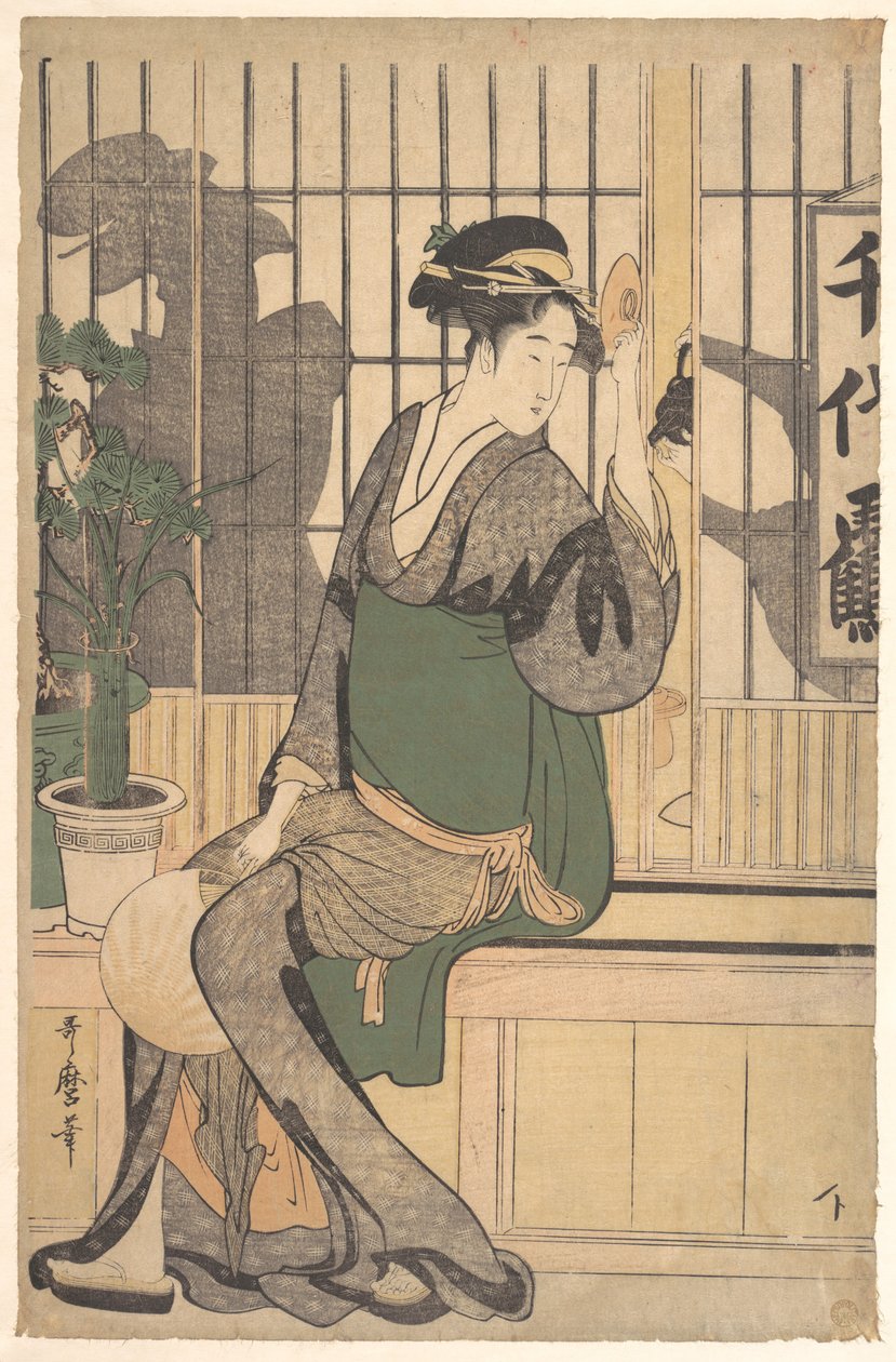 Stíny na šódži od Kitagawa Utamaro