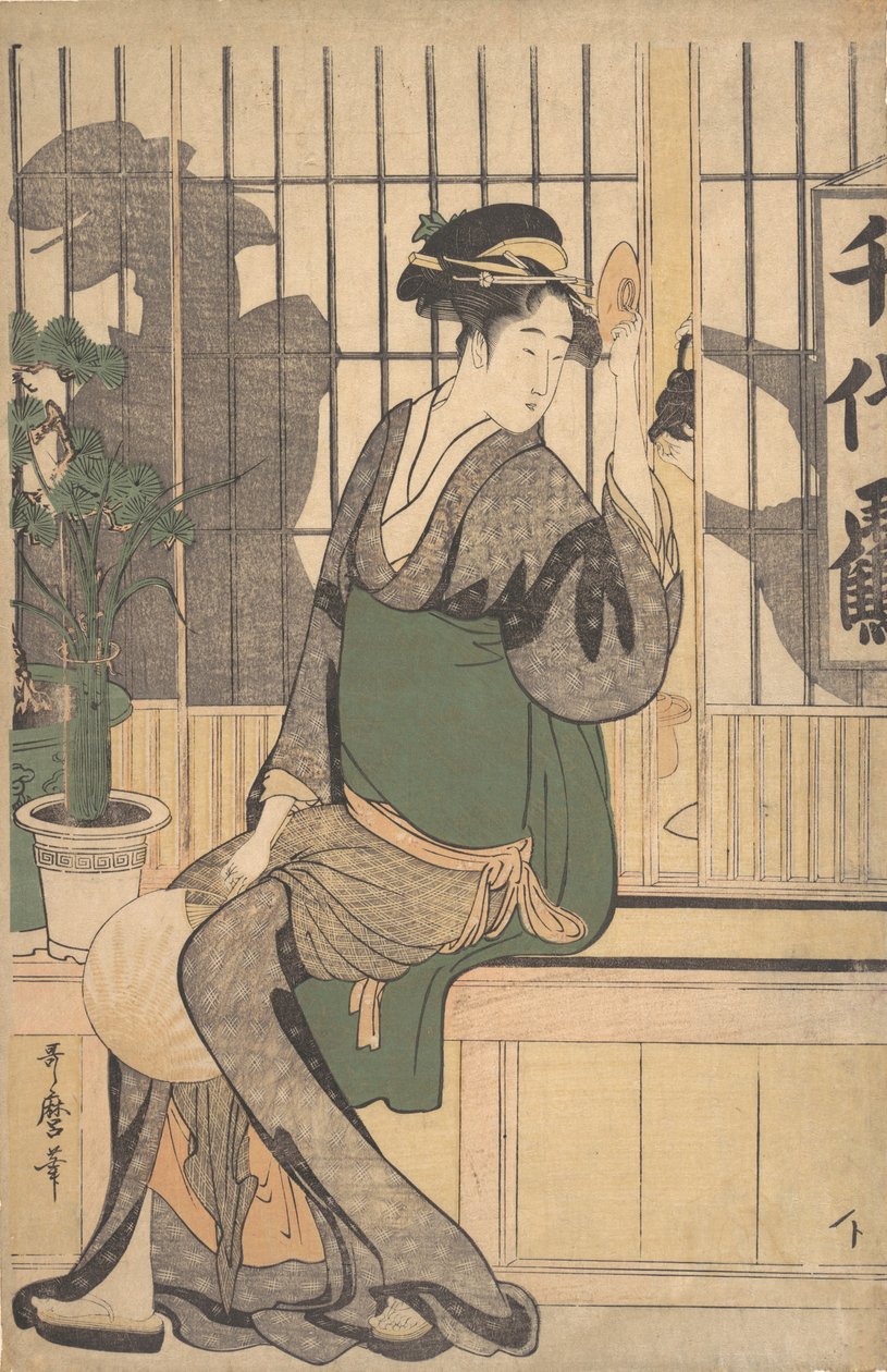 Shadows on the Shoji, 1790s. od Kitagawa Utamaro