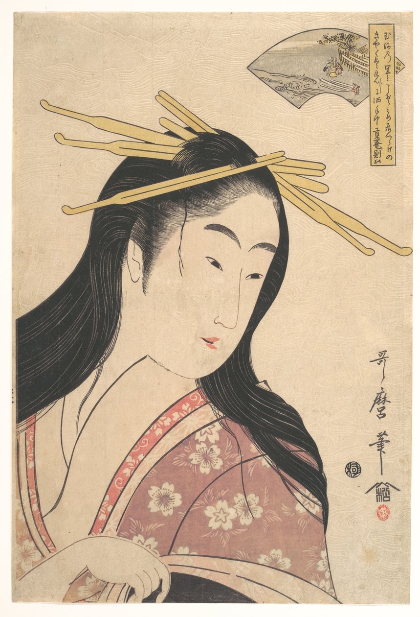 Tetsukuri no Tamagawa, ze série „Šest řek Tama“ (Mu Tamagawa) od Kitagawa Utamaro