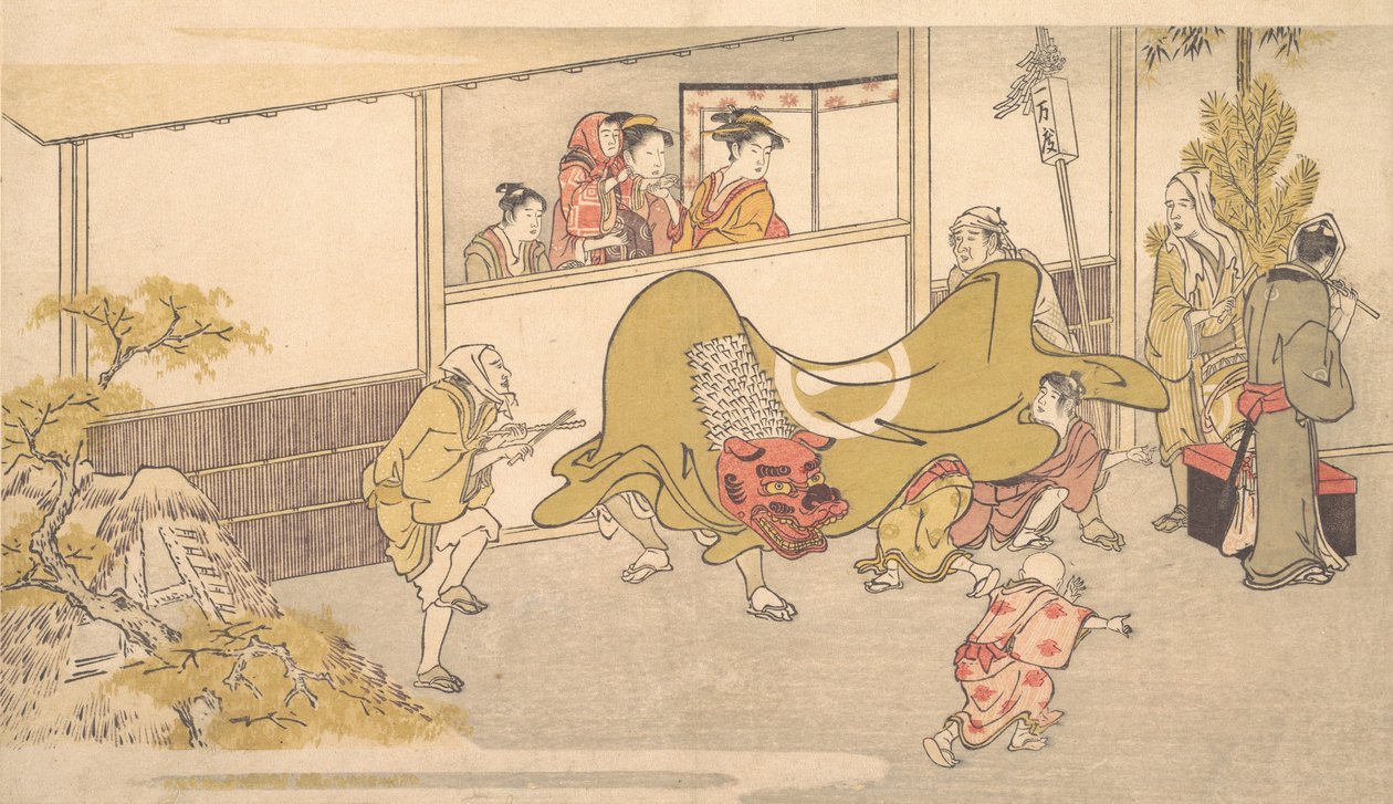 Lví tanec, 1789. od Kitagawa Utamaro