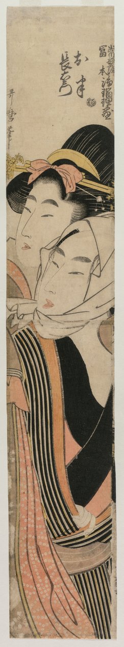 The Lovers Ohan and Choemon (ze série Joruri Ballads in the Tokiwazu a Tomimoto Styles) od Kitagawa Utamaro