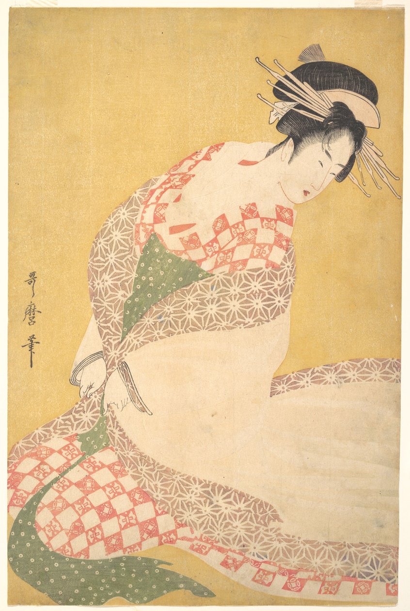 The Outer Robe, cca 1795 (dřevěný tisk) od Kitagawa Utamaro