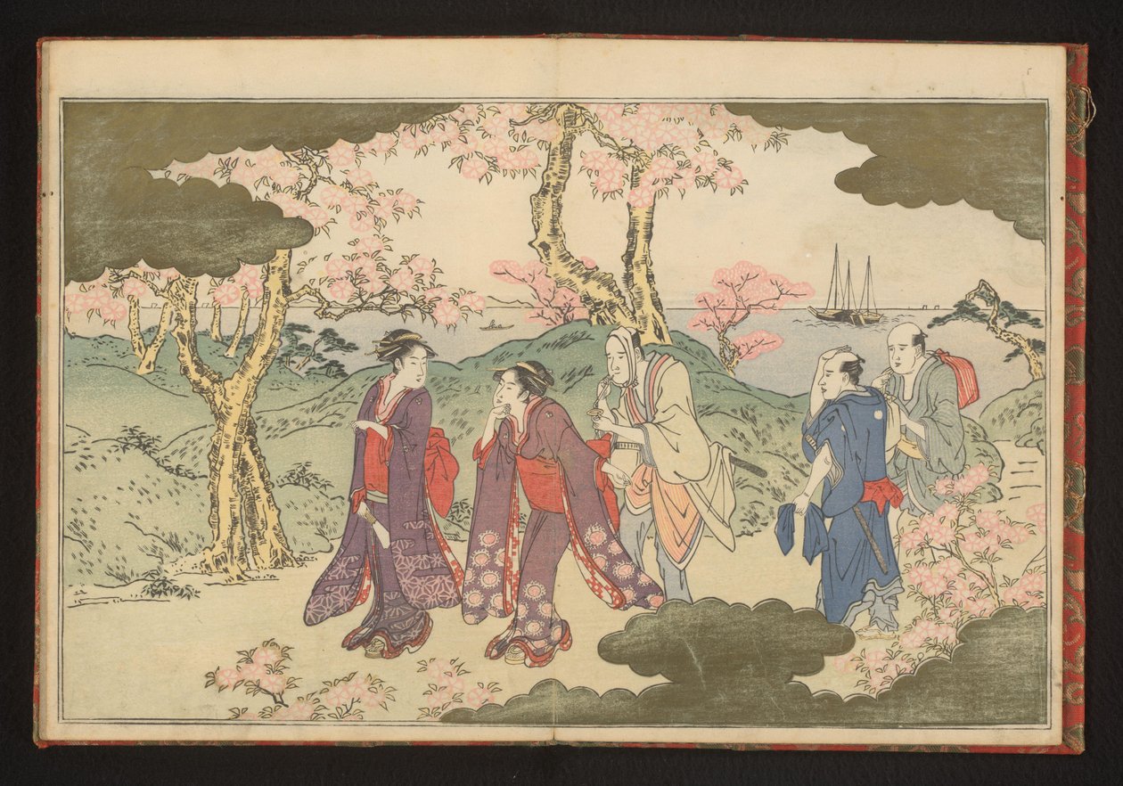 Kopce v Gotenyama, Edo, s výhledem na záliv Edo od Kitagawa Utamaro