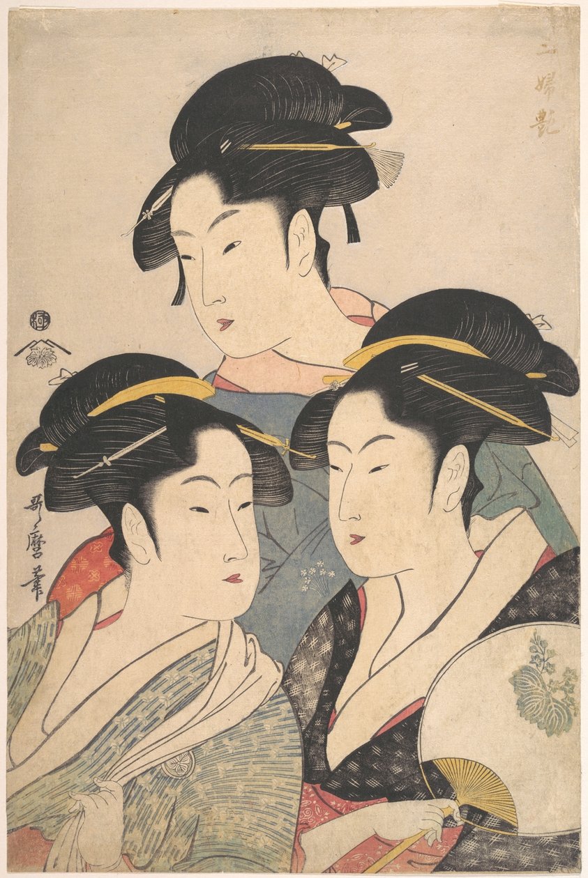 Tři krásky z období Kwansei od Kitagawa Utamaro