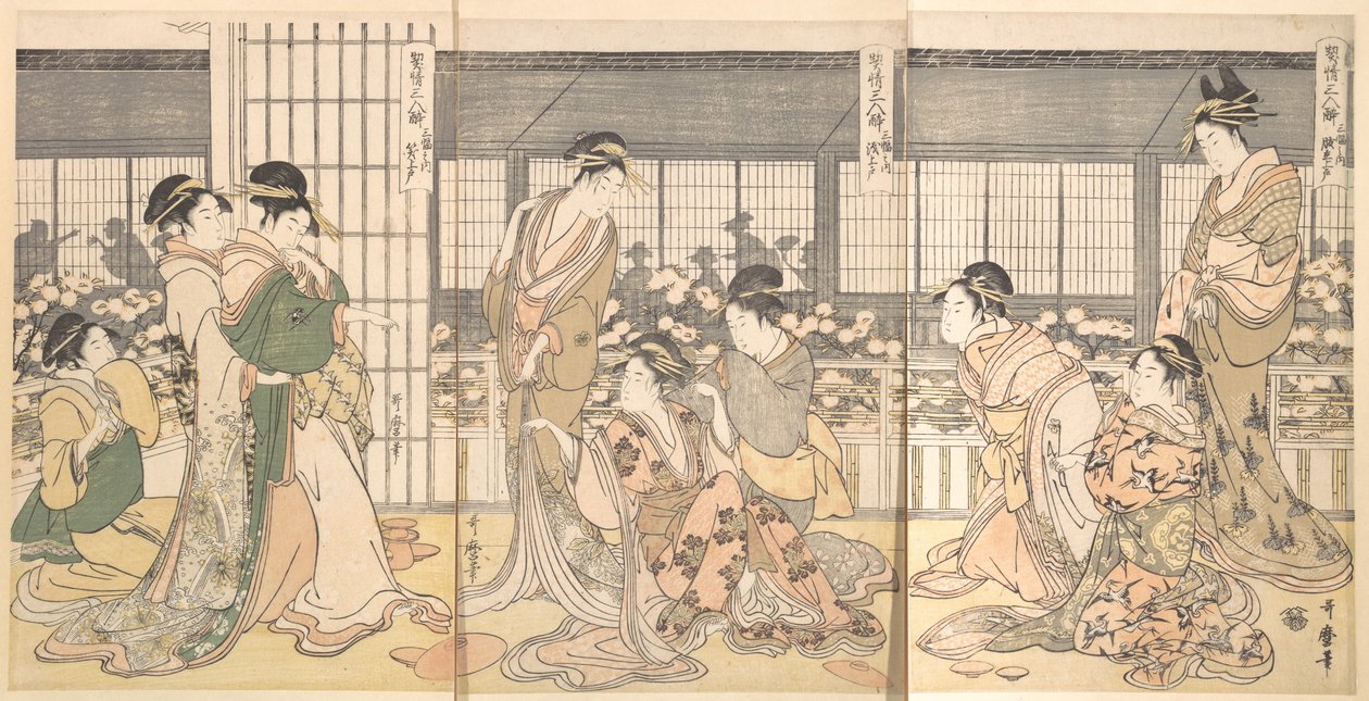 Tři opilé kurtizány od Kitagawa Utamaro