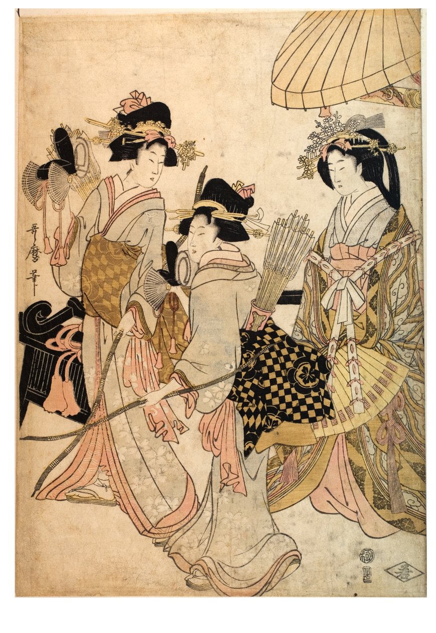 Tři ženy jako lukostřelci od Kitagawa Utamaro