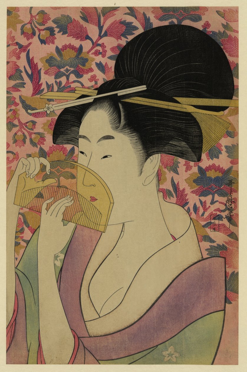 Průhledný hřeben, 80. léta 18. století od Kitagawa Utamaro