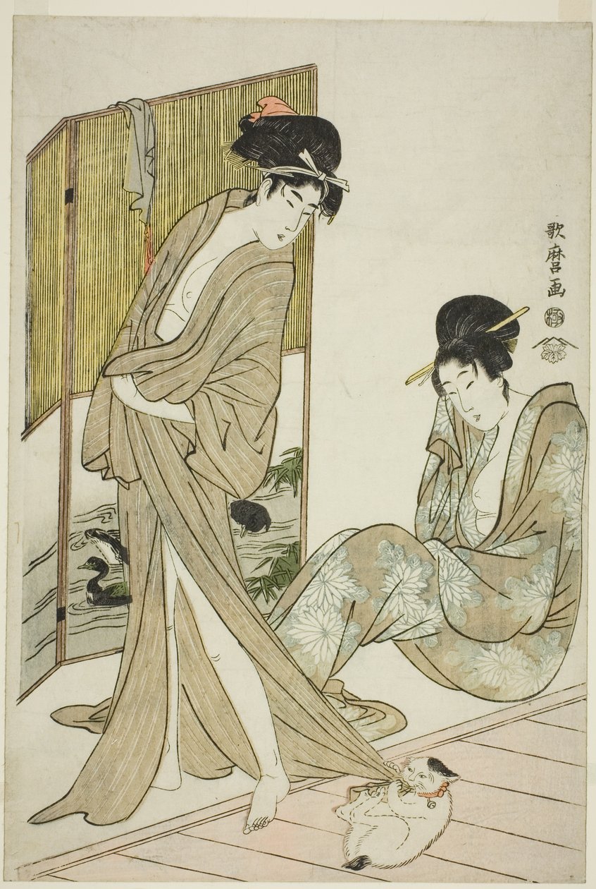 Dvě mladé ženy po koupeli od Kitagawa Utamaro
