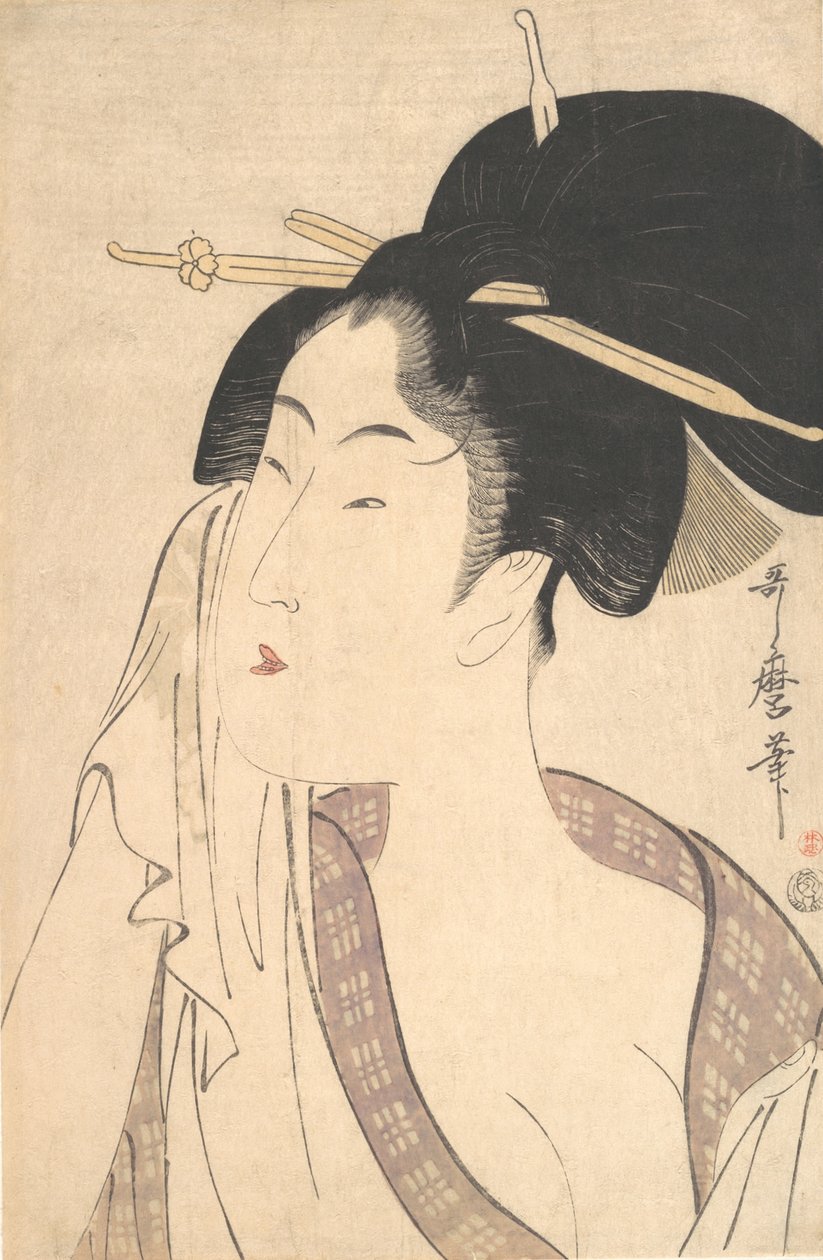 Žena odpočívající po koupeli, 1790. od Kitagawa Utamaro