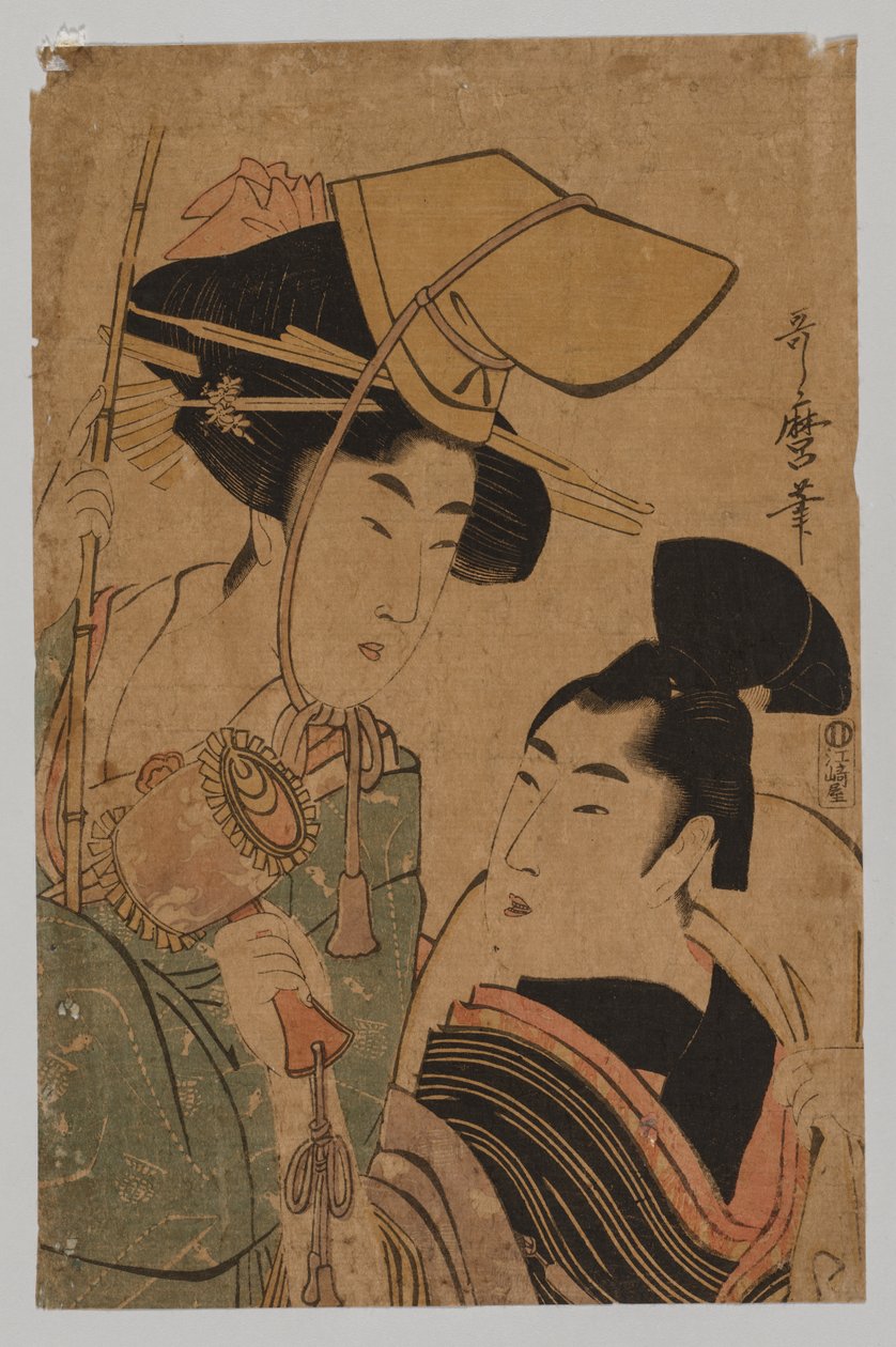 Žena představující štěstí od Kitagawa Utamaro