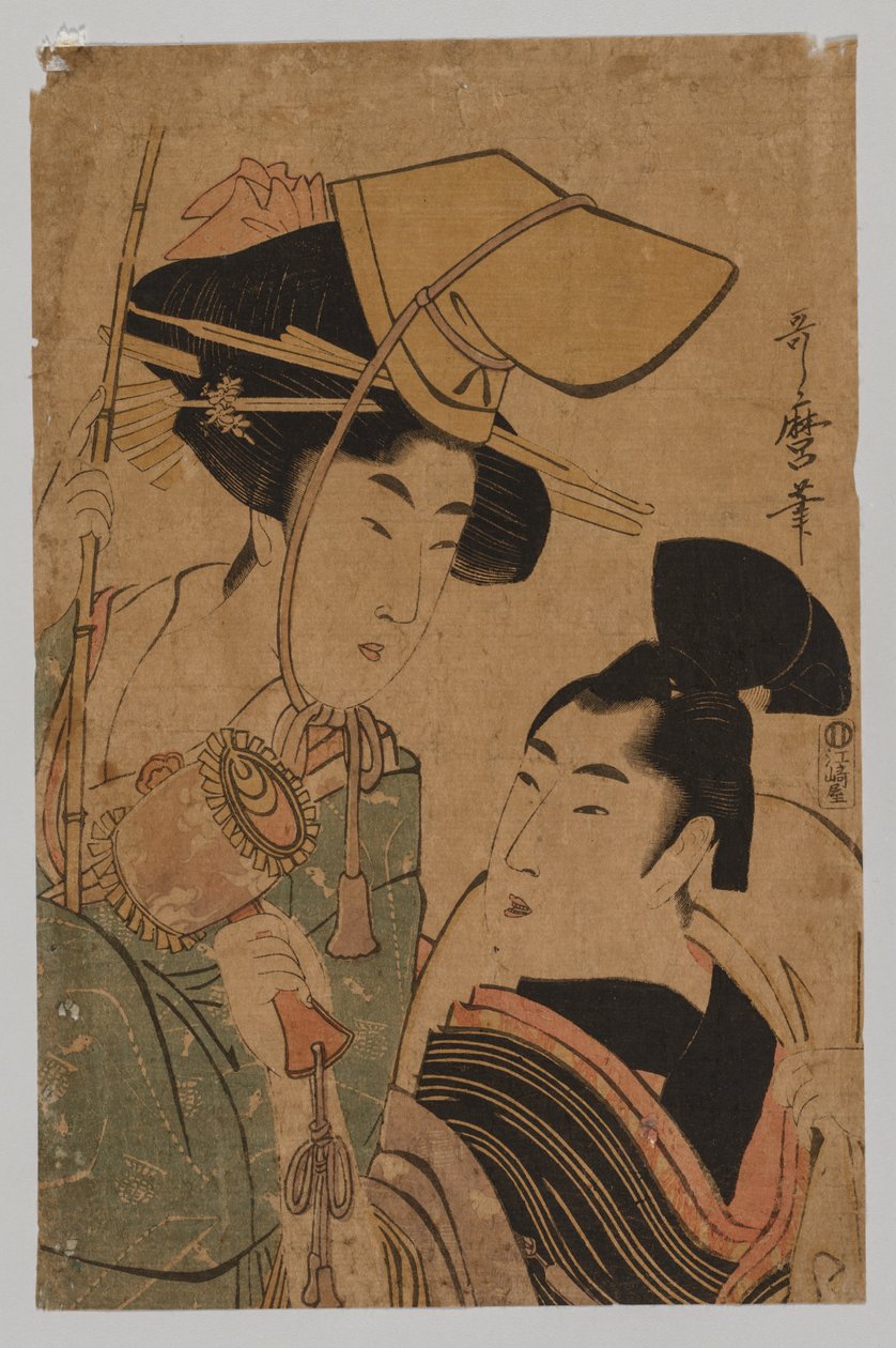 Žena představující štěstí, 1753-1806. od Kitagawa Utamaro