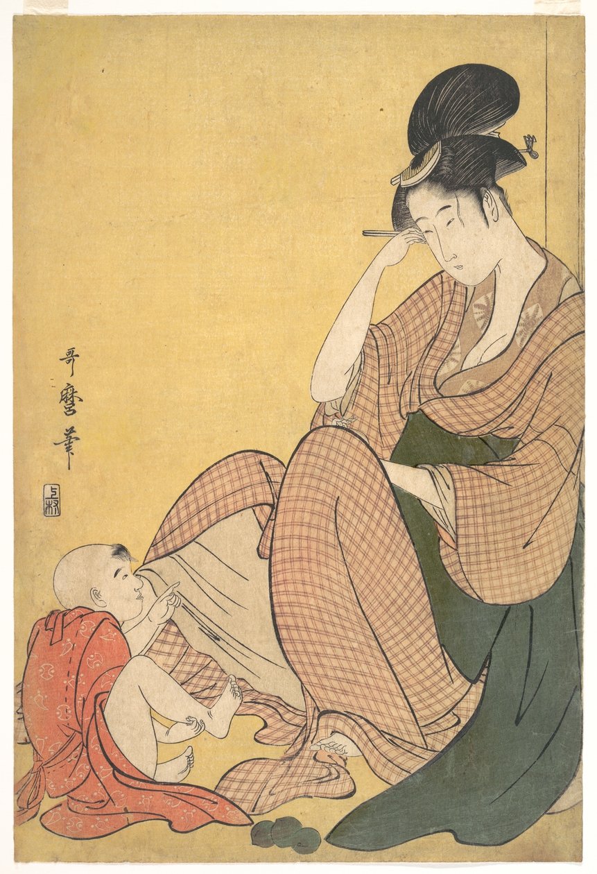 Žena a dítě od Kitagawa Utamaro