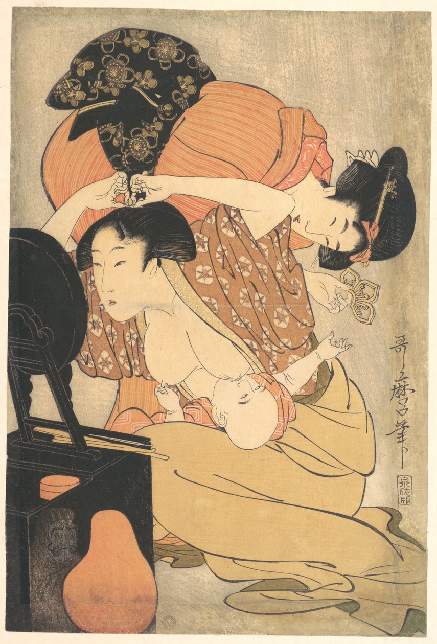 Žena a dítě od Kitagawa Utamaro