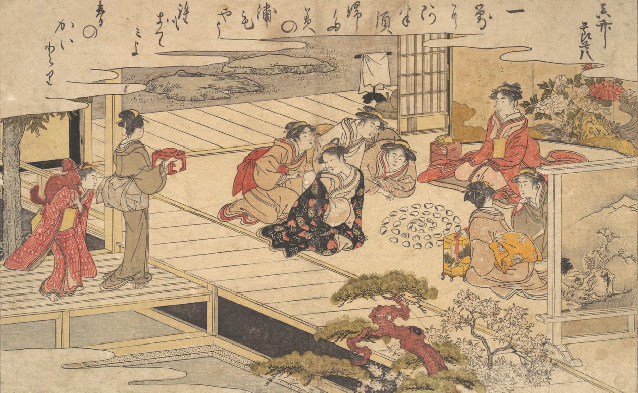 Ženy hrající hru s mušlemi, 1790. od Kitagawa Utamaro
