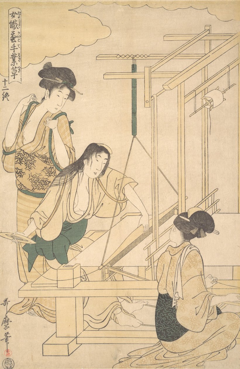 Ženy tkající hedvábné plátno, ca. 1800. od Kitagawa Utamaro
