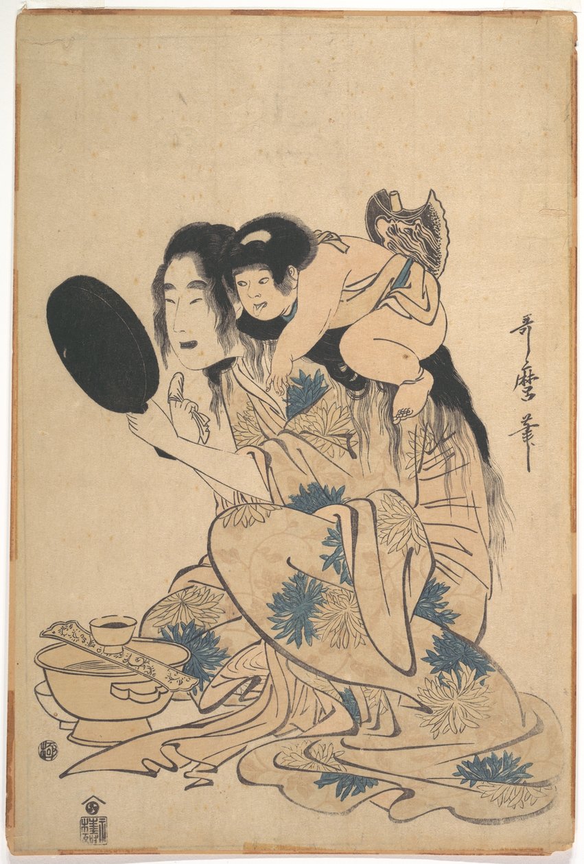 Yamauba si černí zuby, s Kintarōem od Kitagawa Utamaro