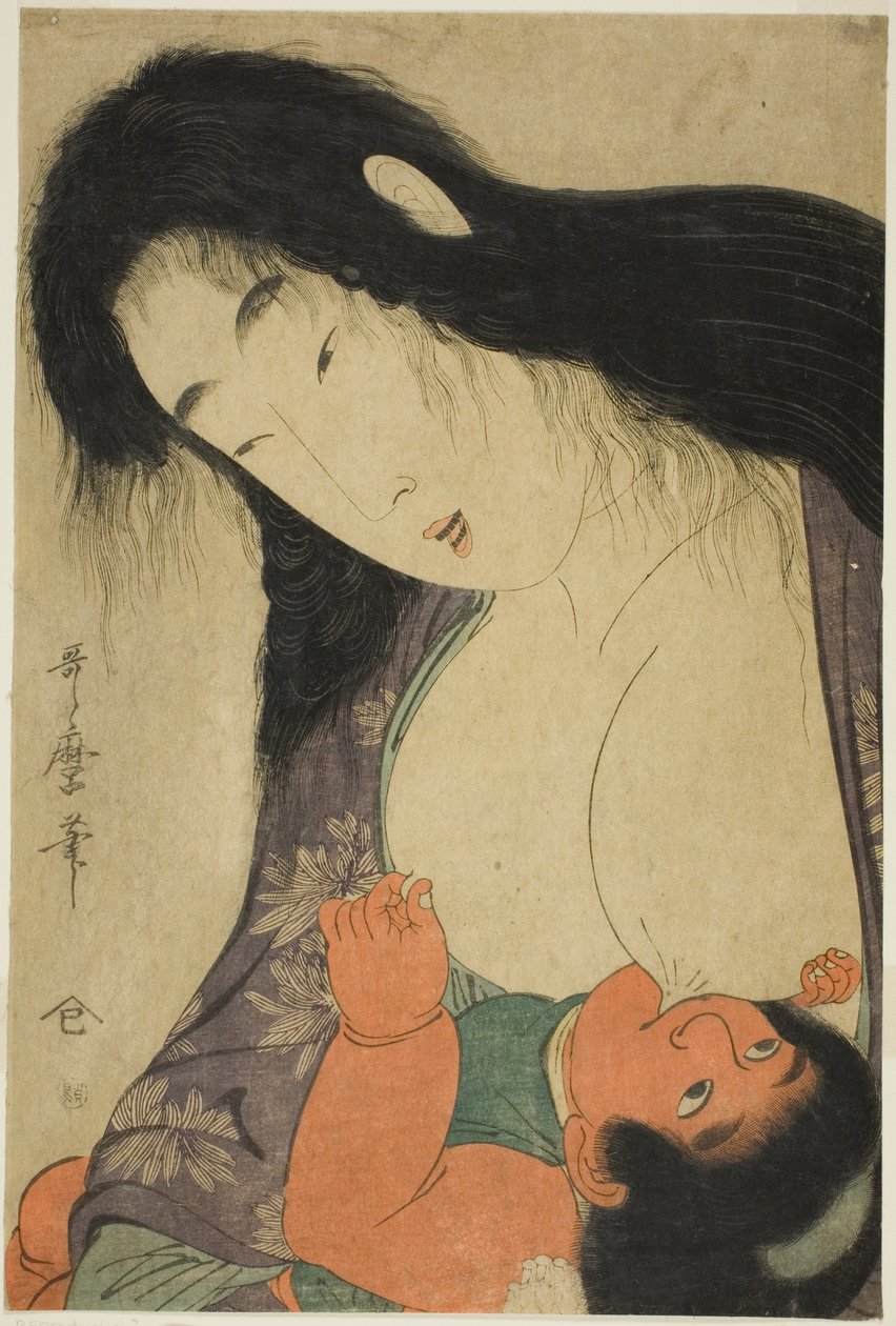 Yamauba kojení Kintaro od Kitagawa Utamaro