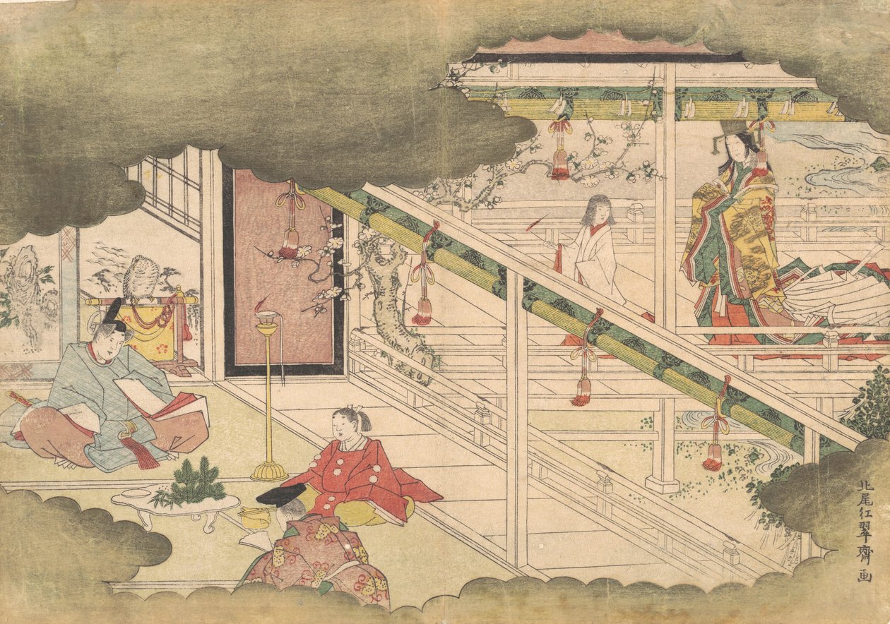 Incident z příběhů Ise Ise Monogatari, ca. 1790. od Kitao Shigemasa