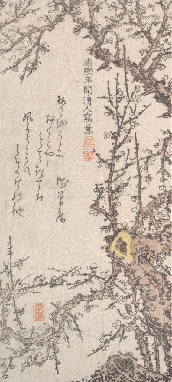 Plum Tree in Blossom, konec 18.-začátek 19. století. od Kitao Shigemasa