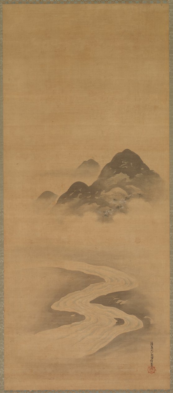 Minamoto no Nakakuni navštěvuje lady Kogō od Kiyohara Yukinobu