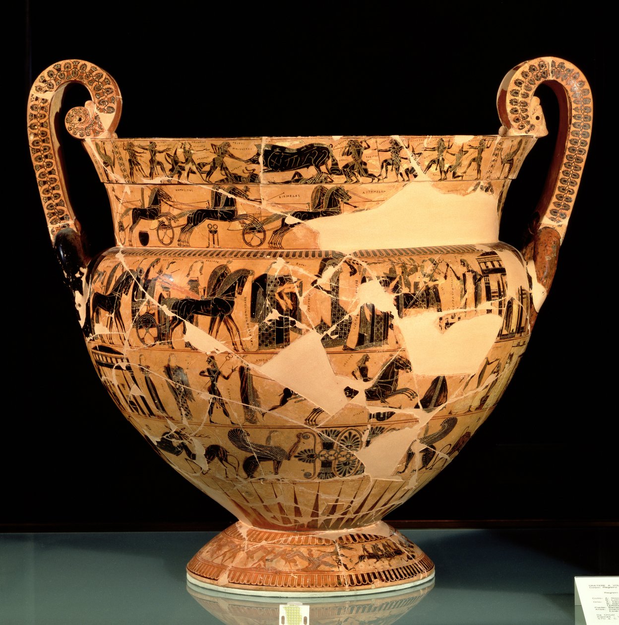 Strana B vázy Francois, vyrobené Ergotimos (fl.575-560 př.nl) c.570 př.nl (keramika) od Kleitias Kleitias